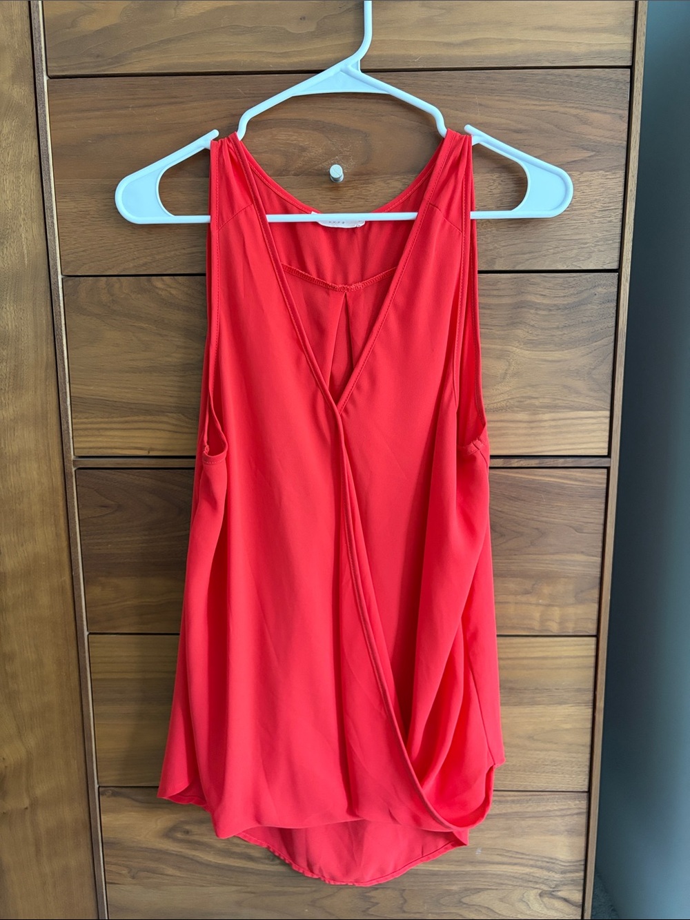 Lush Bright Red Draped V-Neck Sleeveless Camisole